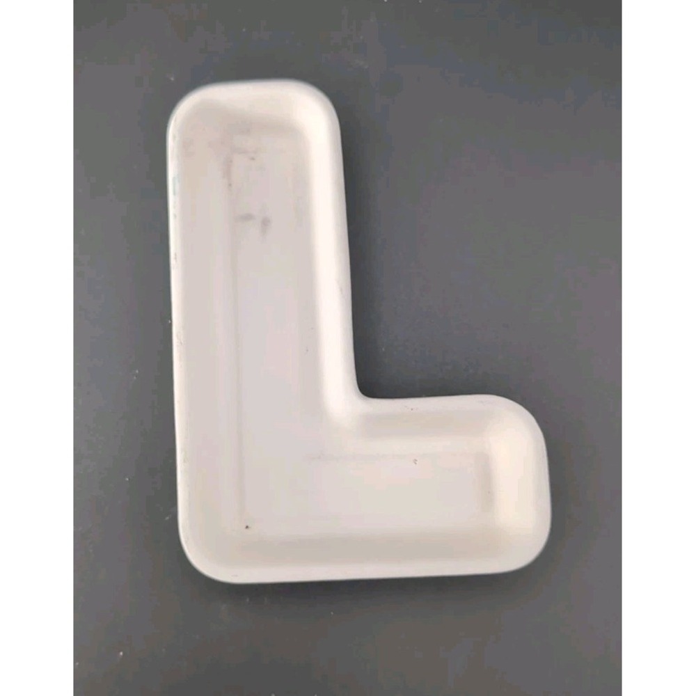 Target Bullseye Playground Letter L white Ceramic Trinket Tray Dish